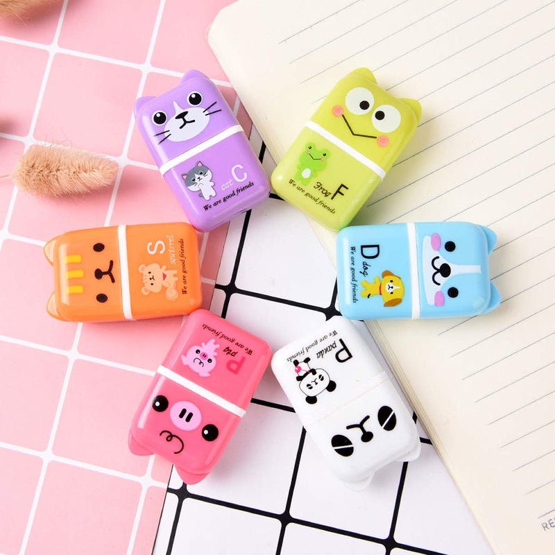 Odowalker 24 Pack Pencil Erasers, Cute Erases Pencils Eraser with Clean up Roller Pencil Eraser Shaving Roller Case Erasers for Party Favors Gift Supplies - Image 3